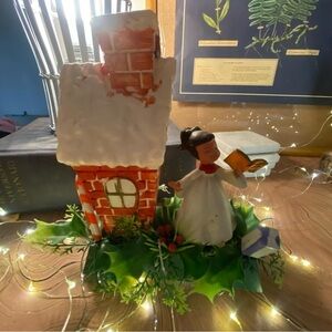 Vintage 50’s Plastic Christmas Village House Caroler Blow Mold